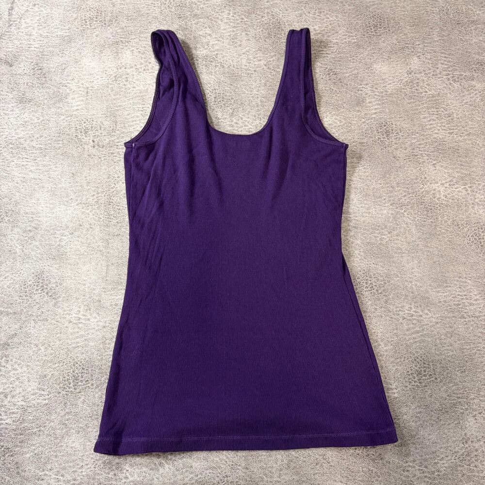 Purple Ribbed Embellished Chain Tank Top - Picture 5 of 6